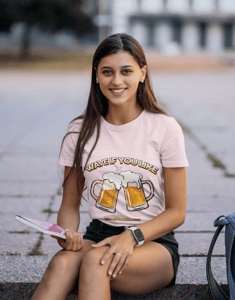 Copia De T Shirt Mockup Featuring A Smiling College Student