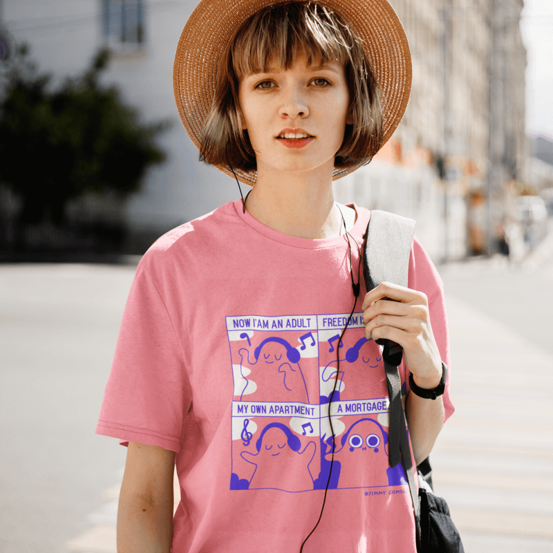 t shirt mockup of a young woman