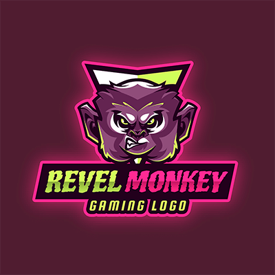Gaming Logo Creator Featuring An Illustrated Angry Monkey