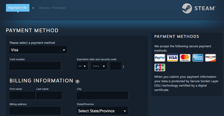 Steam Checkout Security