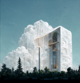 Futuristic Minimal Buildings Hugging The Clouds By Amira Raslan