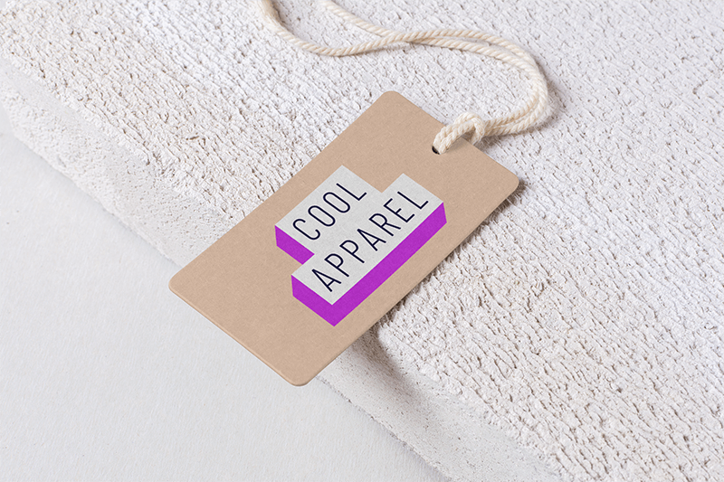 Mockup Of A Cardboard Label Tag At The Edge Of A Textured Surface