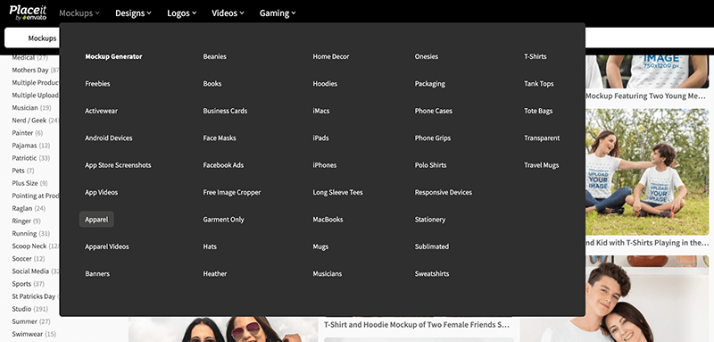 Placeit Apparel Mockup Library