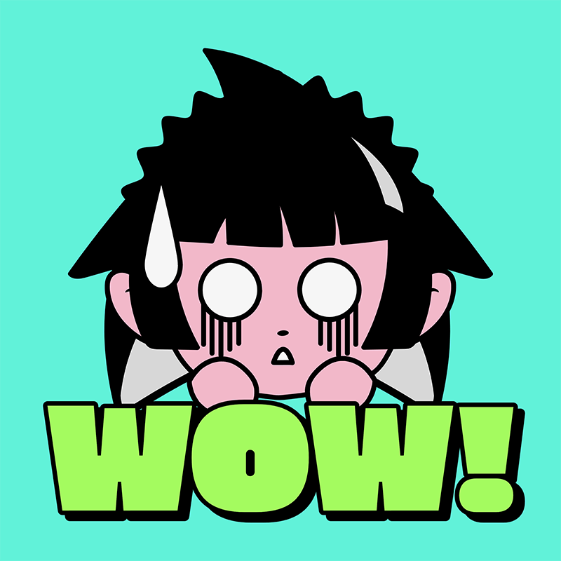 Twitch Emote Template With A Surprised Character Graphic Inspired By An Ink War Game Style