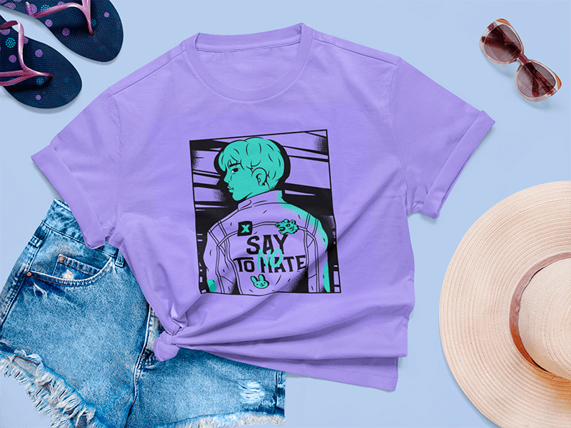 Mockup Featuring A Knotted Tee And A Summer Outfit