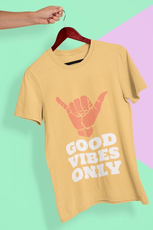 Mockup Of A Hand Holding A T Shirt In A Colorful Background
