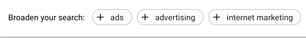 Broaden Search Adwords