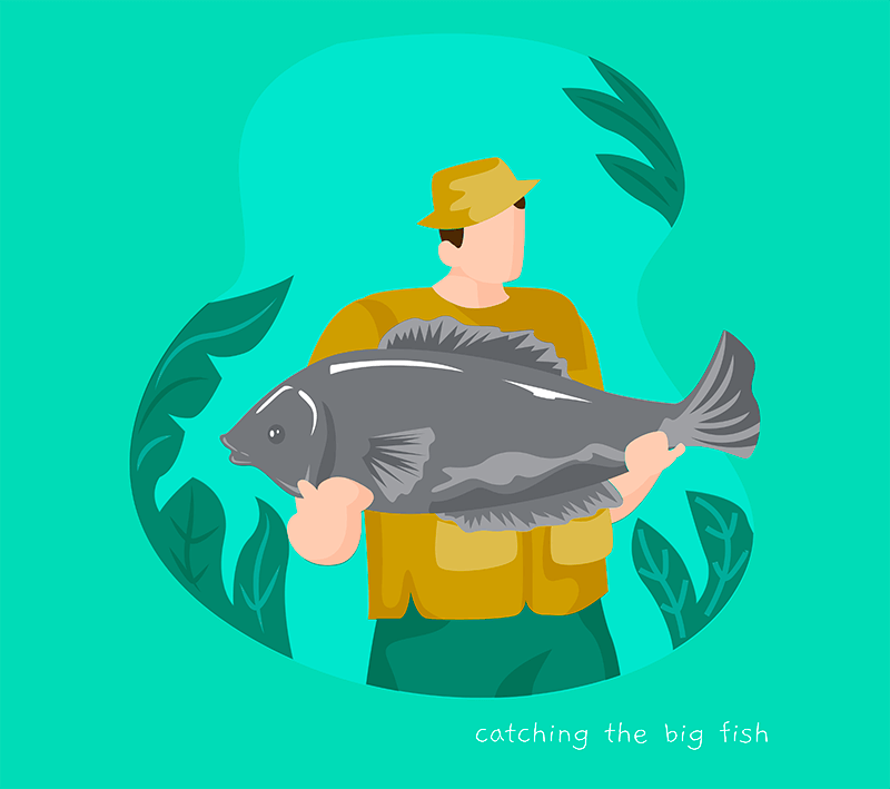 Illustrated T Shirt Design Generator Featuring A Fisherman Posing With A Big Fish