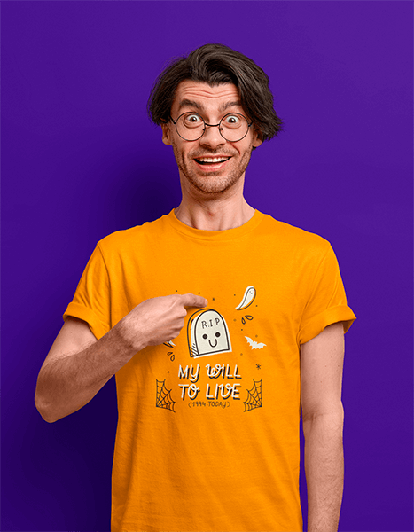 T Shirt Mockup Featuring A Surprised Man In A Studio M3586 R El2