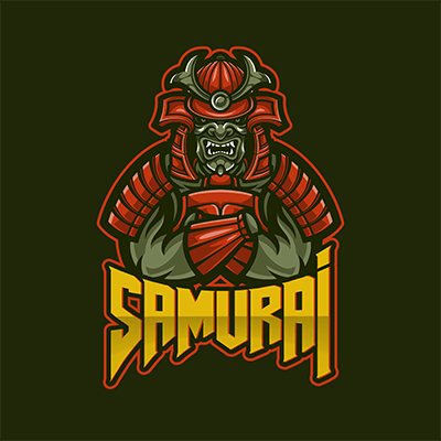 Logo Maker For Gamers Featuring An Evil Samurai Warrior Illustration