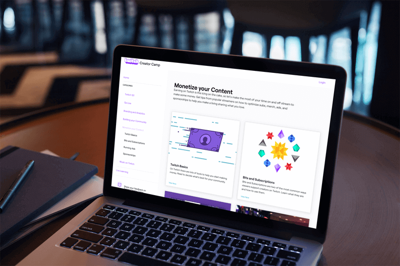 Macbook Mockup Displaying Twitch Monetization Tips