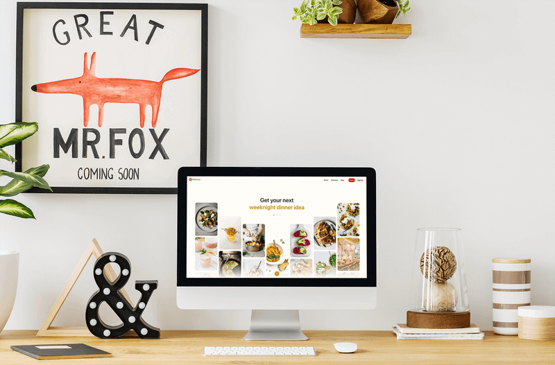 Pinterest Homepage On An Imac Mockup In An Aesthetic Office