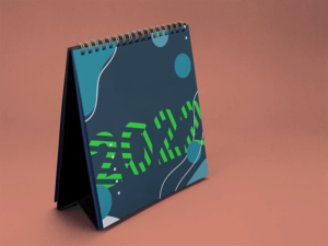 Calendar Mockup Standing On A Solid Color Surface