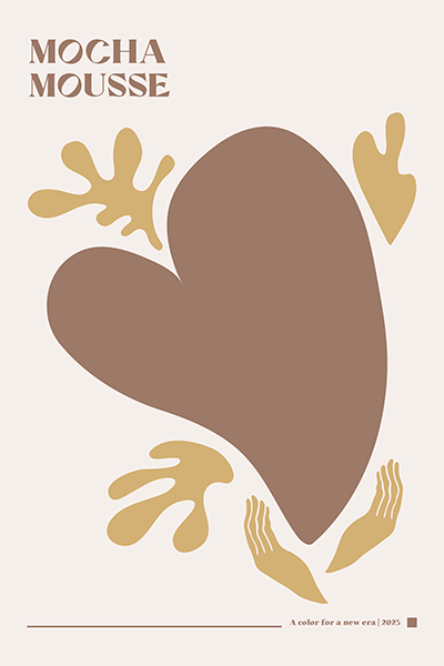 Poster Design Template Featuring An Abstract Heart Inspired By Mocha S Color Of The Year