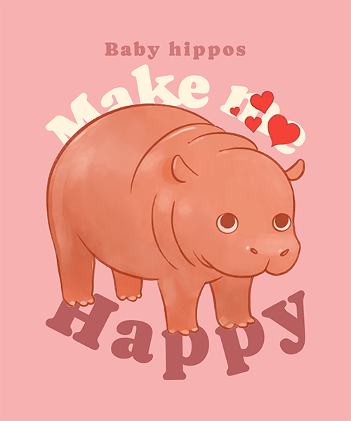 T Shirt Design Generator Inspired By The Moo Deng Meme With A Cute Hippo