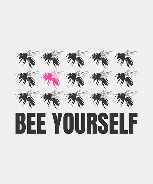 T Shirt Design Maker Featuring Bee Icons With An Individuality Themed Word Play