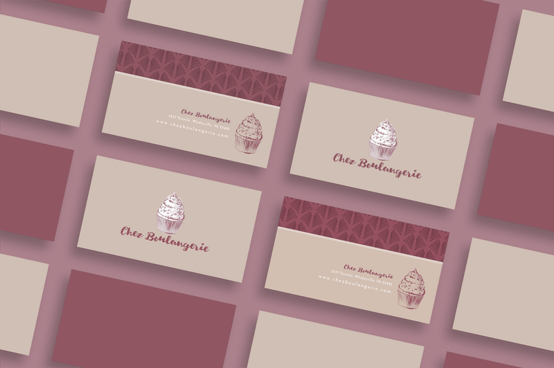 Business Card Mockups Featuring A Bakery Logo