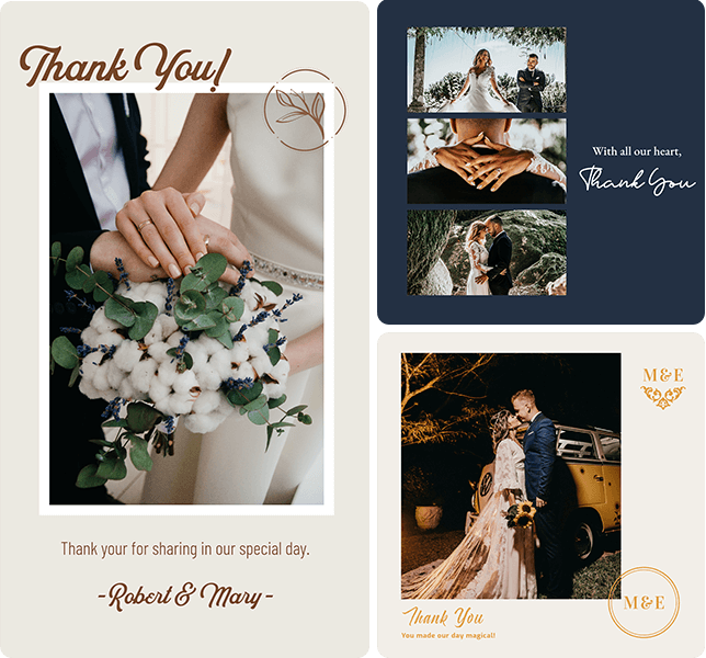 Thank You Note Social Media Template For Weddings