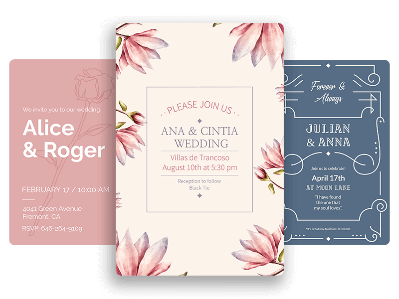 Wedding Invitation Templates With Different Aesthetics