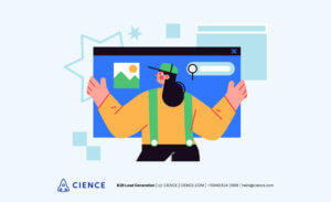 Vector of a guy checking how to build a social media presence