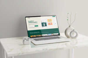 Mockup of a laptop showing one of theBest 10 Ecommerce Platforms