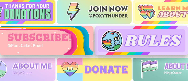 Twitch Panel Designs For Pride