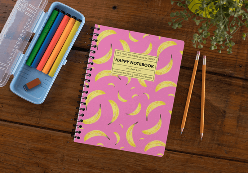Customized Notebook With A Banana Notebook Cover Design 2