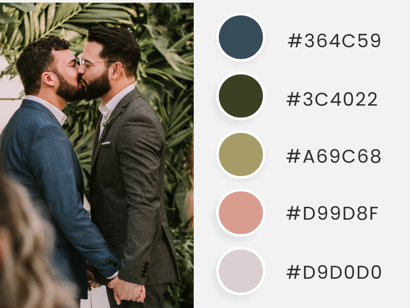 A summer color palette inspired by a cute just married couple