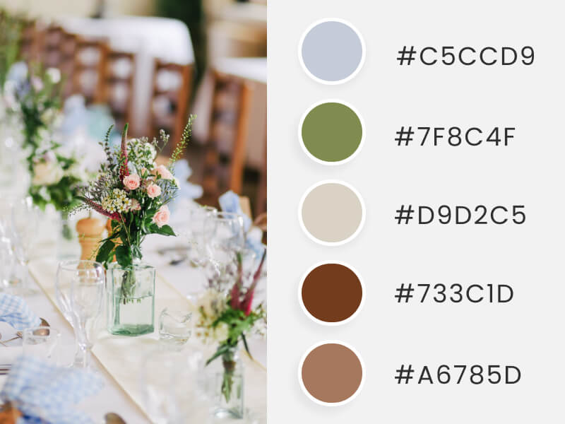 A summer color palette inspired by wedding colors