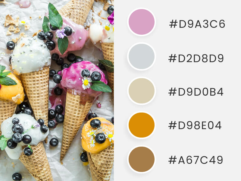 A summer color palette inspired by summer ice creams
