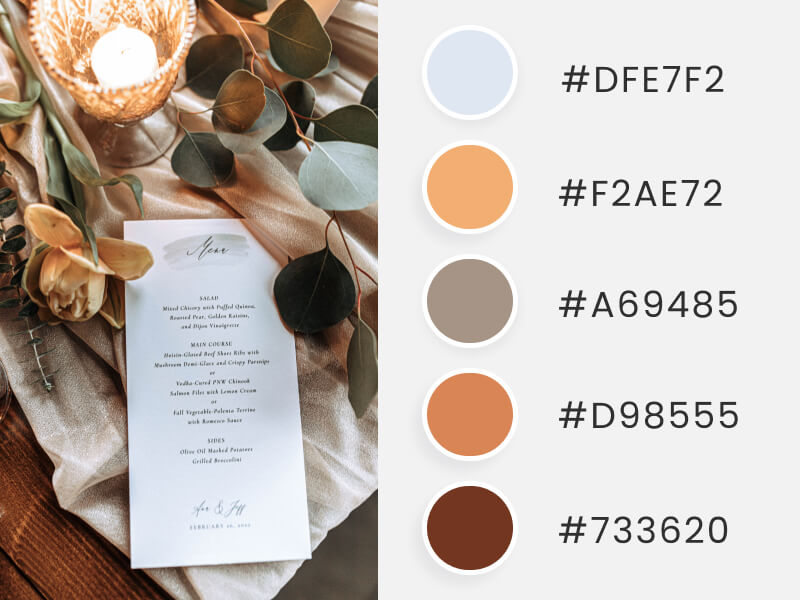 A summer color palette inspired by wedding colors invitation