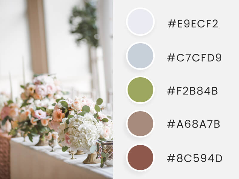 A summer color palette inspired by summer wedding colors table