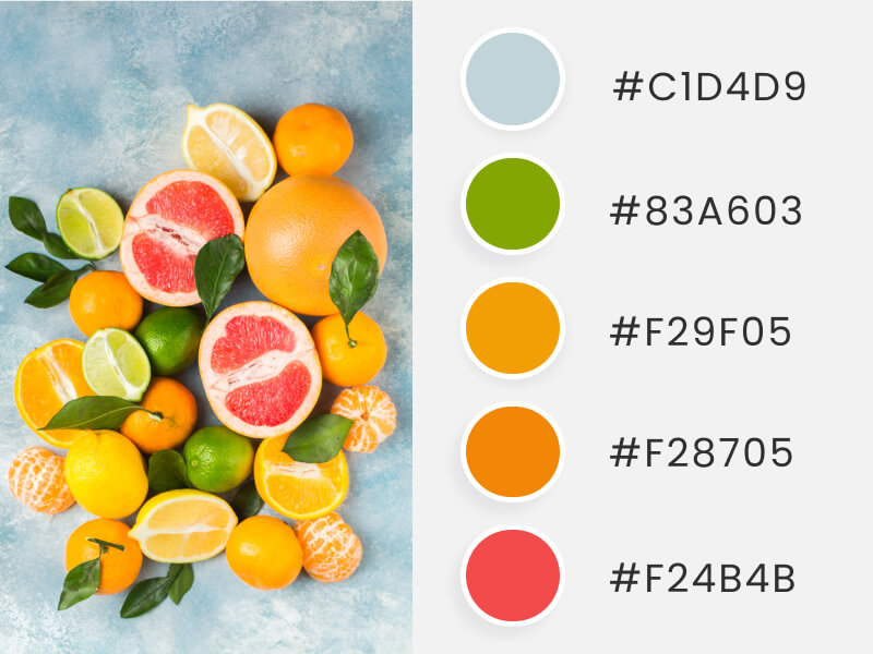 A summer color palette inspired by some fresh and colorful fruit