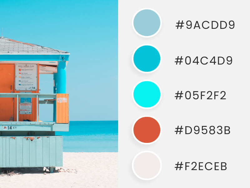 A summer color palette inspired by beach house