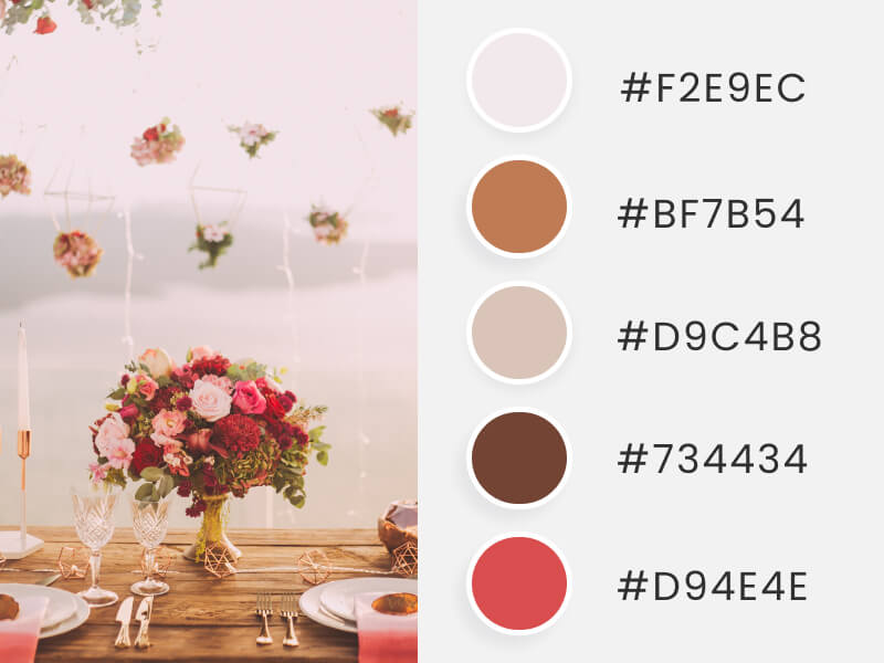 A summer color palette inspired by a wedding table