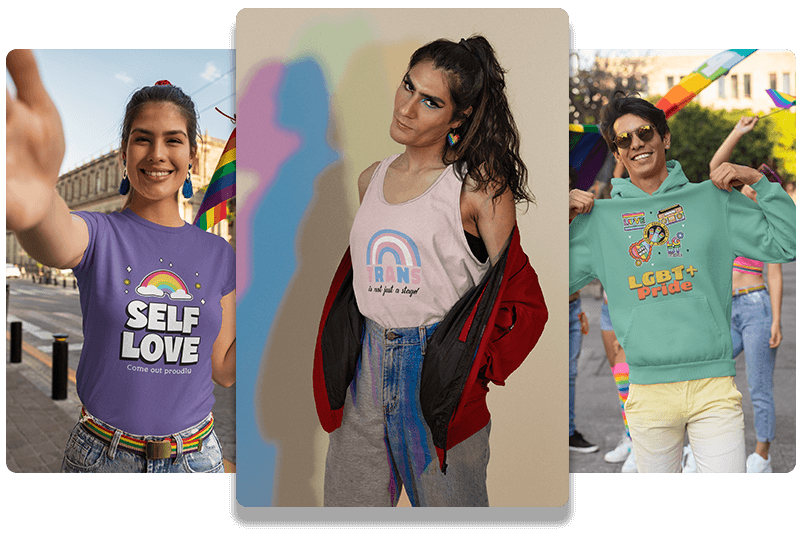 T Shirt Designs Showing Support For The Lgbtq+ Community