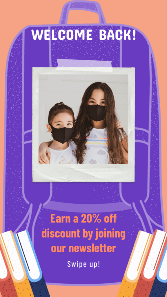 Back To School Themed Instagram Story Design Generator Featuring Pictures And Discounts
