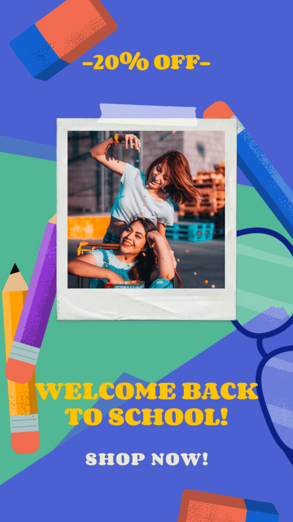 Instagram Story Design Template Featuring A Back To School Special Offer