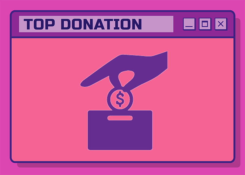 Twitch Alert Maker Featuring A Top Donation Message With A Retro Style Tab