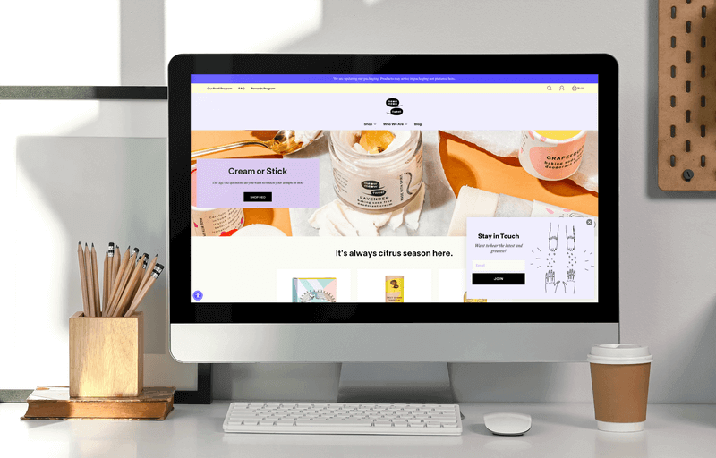 Mockup Of An Imac Showing An Online Store On An Ecommerce Platform