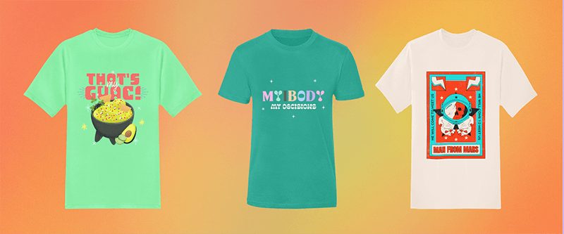 Mockup Of Three T Shirts Over A Plain Color Background