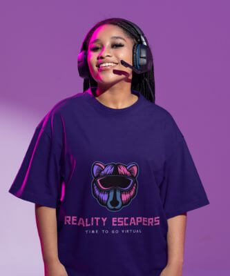 Oversized Tee Mockup Featuring A Gamer