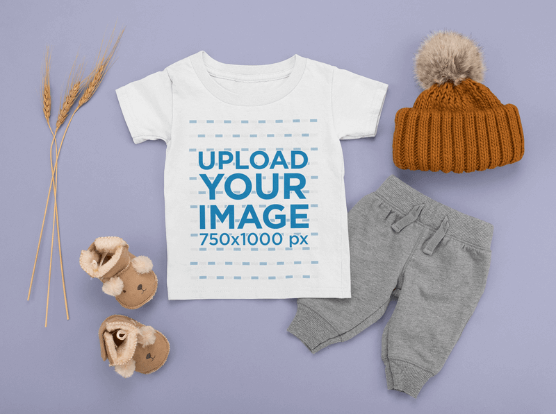 Flat Lay T Shirt Mockup For Toddlers