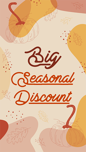 Fall Themed Instagram Story Maker Featuring A Special Discount