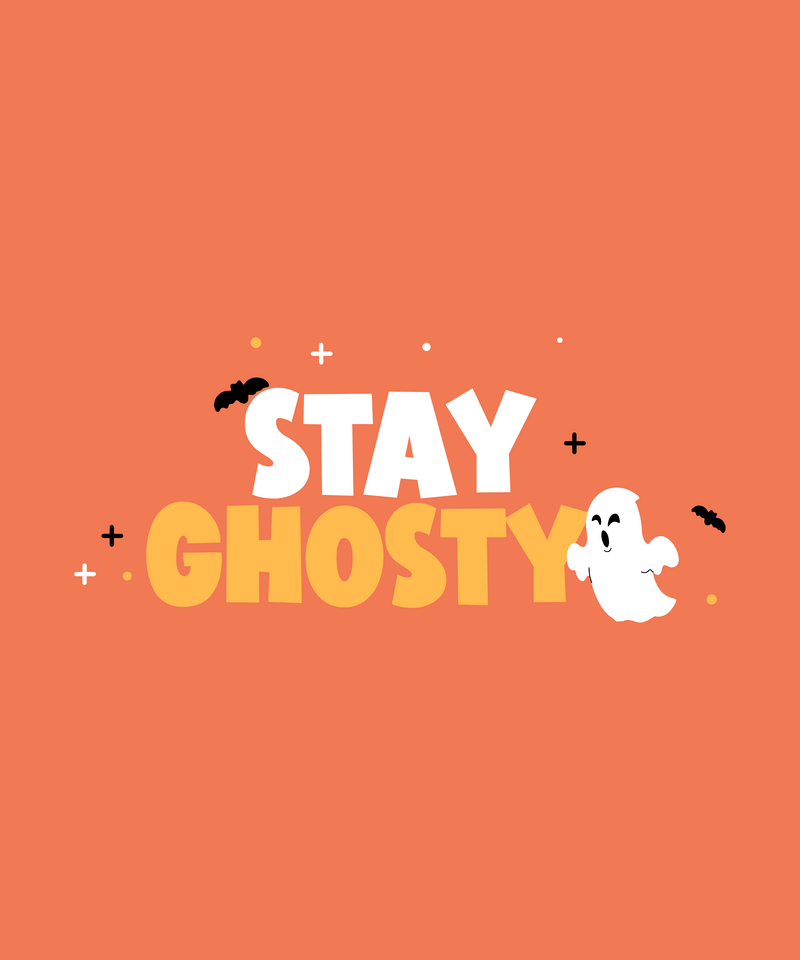 Halloween T Shirt Design Creator Featuring Illustrations Of A Ghost And Bats