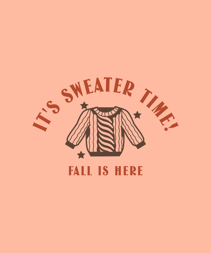 Illustrated T Shirt Design Template With A Fall Season Sweater Clipart
