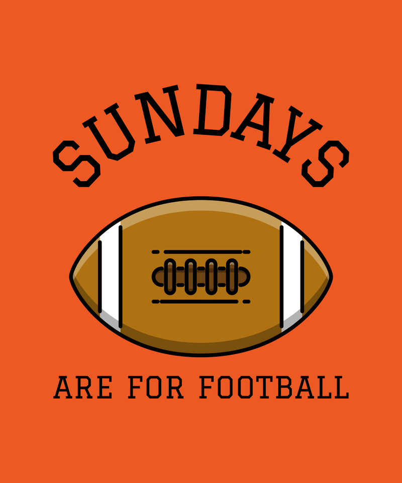 Sports T Shirt Design Generator For A Sunday Game With A Football Graphic