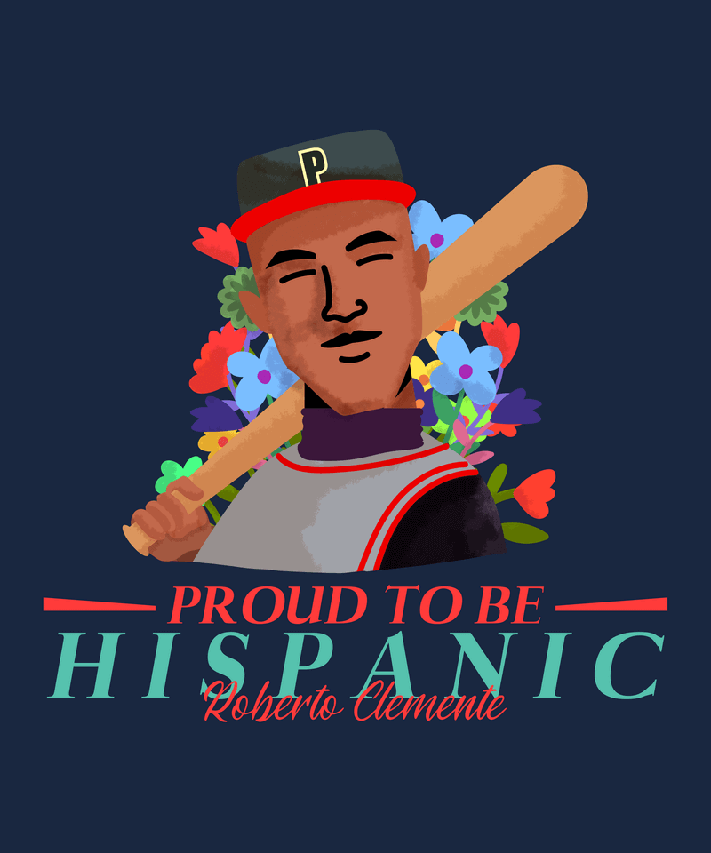 T Shirt Design Generator With An Illustrated Portrait Of Baseball Player Roberto Clemente