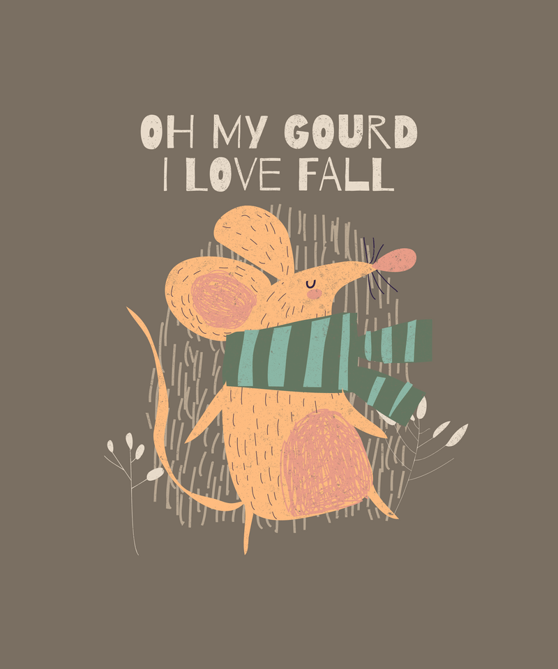 T Shirt Design Maker Featuring An Autumn Quote And A Mouse
