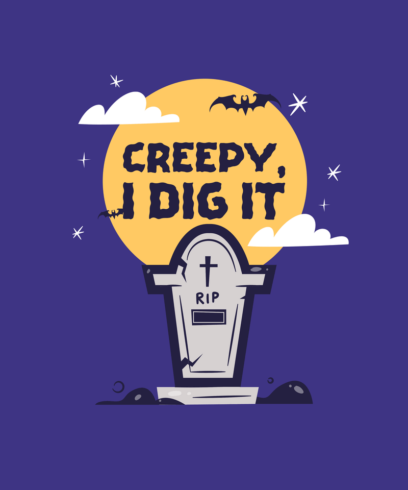 T Shirt Design Maker For Halloween Enthusiasts Featuring A Cute Gravestone